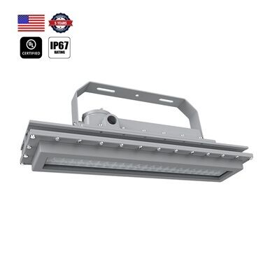 Lumière LED résistante aux explosions conçue pour l'éclairage des zones industrielles dangereuses avec une puissance allant de 40W à 300W